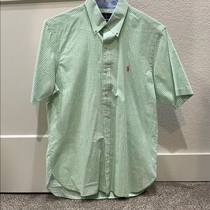 Men's Ralph Lauren Green Checkered Shirt Medium